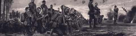 Irish Guardsmen in Prayer before Battle 1916
